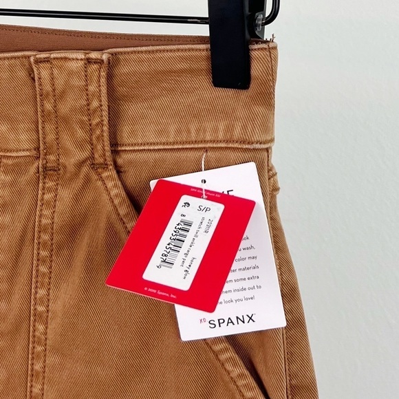 NWT Spanx Stretch Twill High Rise Cargo Skinny Pants in Honey Glow - Picture 3 of 6